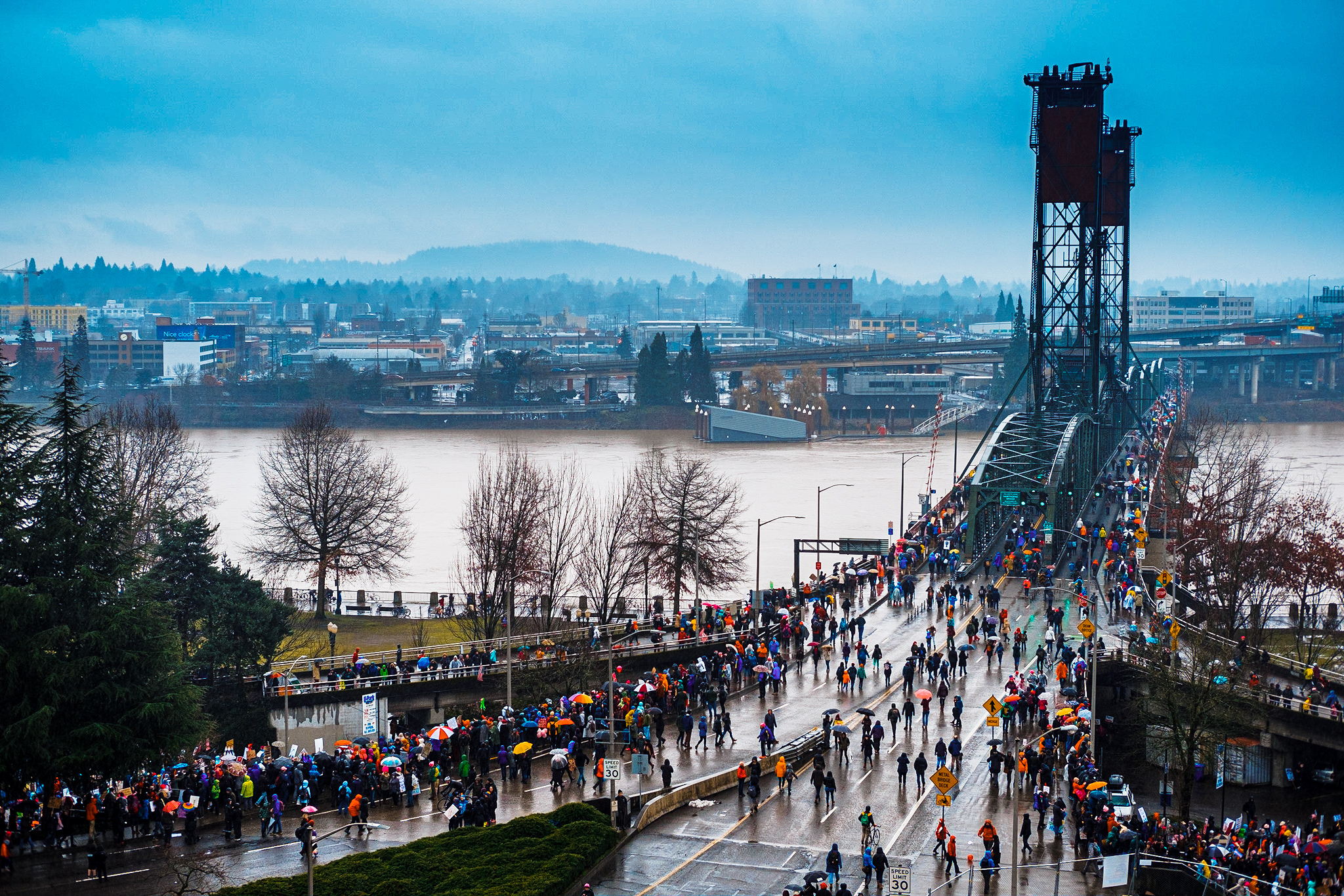 Portland Women's March at the Hawthorne Bridge